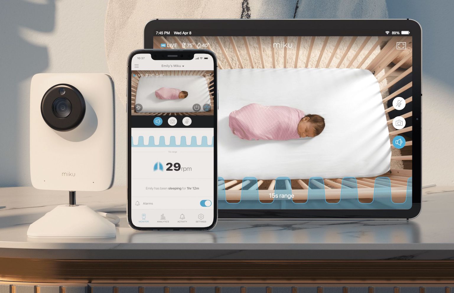 Baby Monitor with contactless respiration anomaly detection